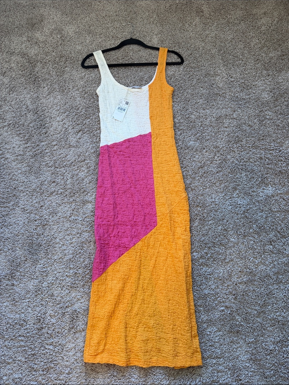 Mango Colorblock Scoop Neck Maxi Dress